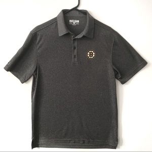 Boston Bruins Performance Polo Heather Grey